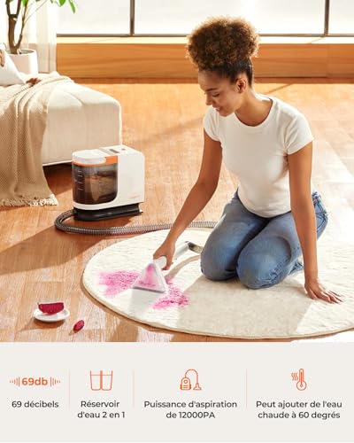 Nettoyeur de tapis Uwant B200 SEIdéal pour le nettoyage des canapés, tapis et matelas, 12000 Pa, 69 dB